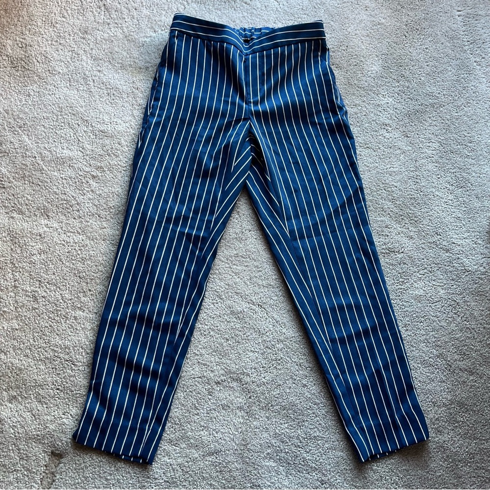 Banana Republic Blue and White Striped Straight Leg Pants